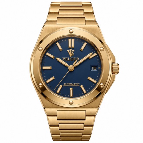 Velour automatic watch blue - velour,