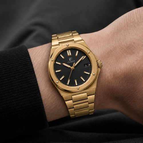 Men watch gold black - men's,