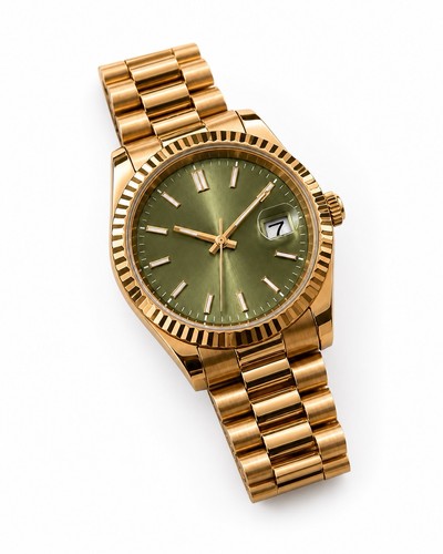Rose gold green dial - gold,